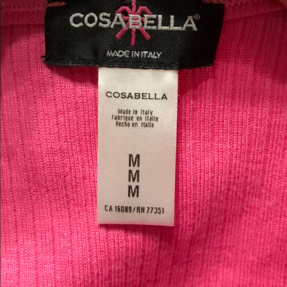 NWT Cosabella pink Costina ribbed tee - Picture 4 of 5